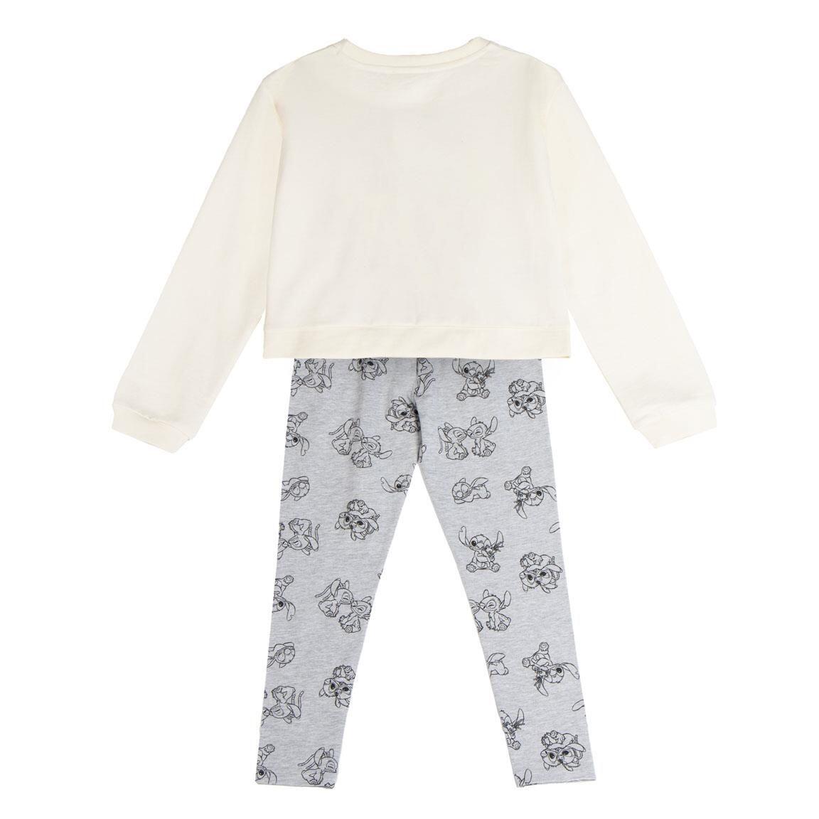 Conjunto infantil Stitch de duas peças, algodão macio, bege 2/4