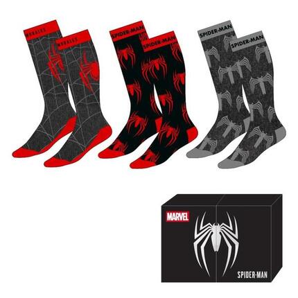 Lot de chaussettes en coton doux Spiderman pour enfants (rouges et bleues)