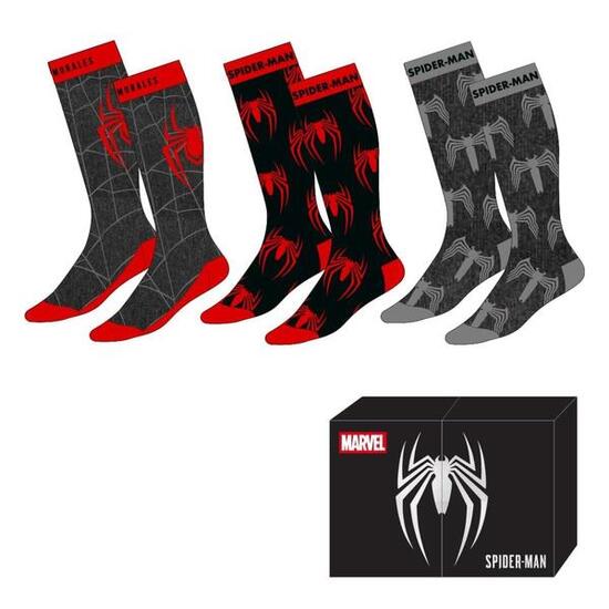 Lot de chaussettes Spiderman pour enfants en coton doux, noires et rouges