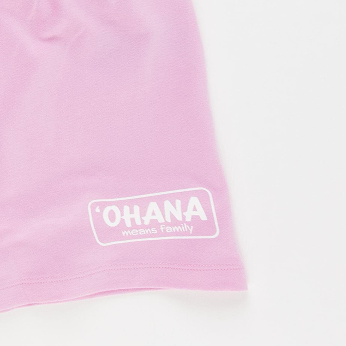 Conjunto infantil Stitch de duas peças em algodão felpudo francês branco e rosa. 4/5