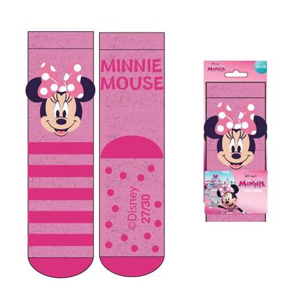 Chaussettes Minnie Mouse antidérapantes en polyester pour enfants, rose