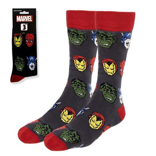 Avengers-Socken für Erwachsene, weiche und atmungsaktive Baumwolle, Dunkelgrau