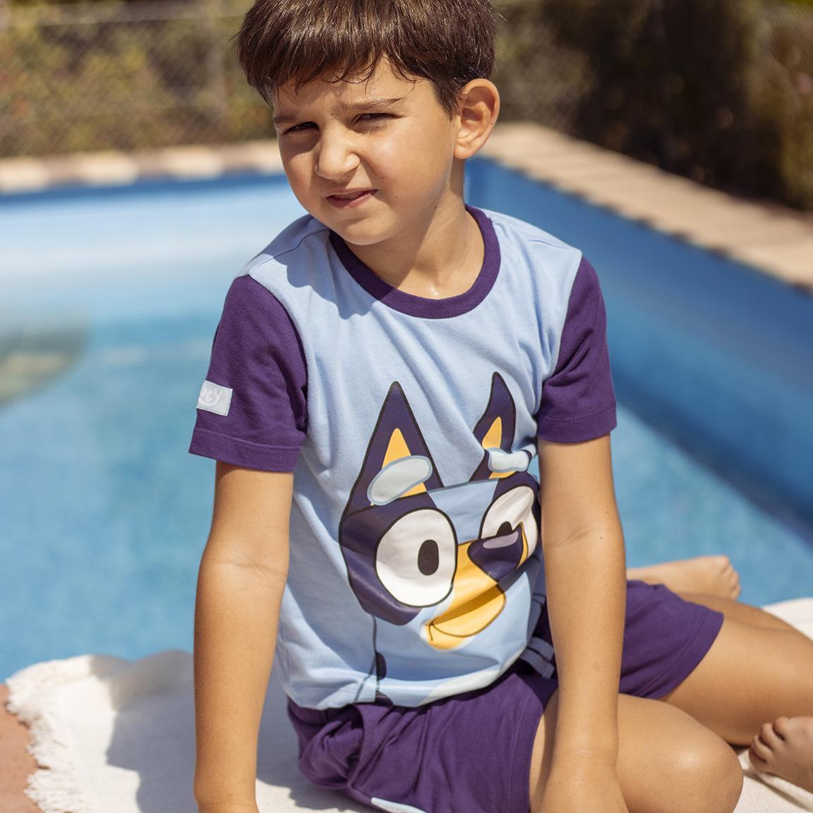 Conjunto Infantil Bluey de Dos Piezas en Algodón Azul y Marino 6/7