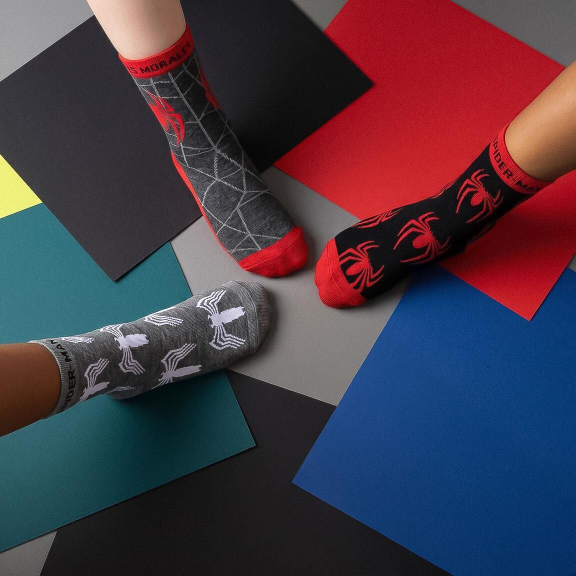 Pack de Calcetines Infantil Spiderman de Algodón Suaves Negro y Rojo 6/7