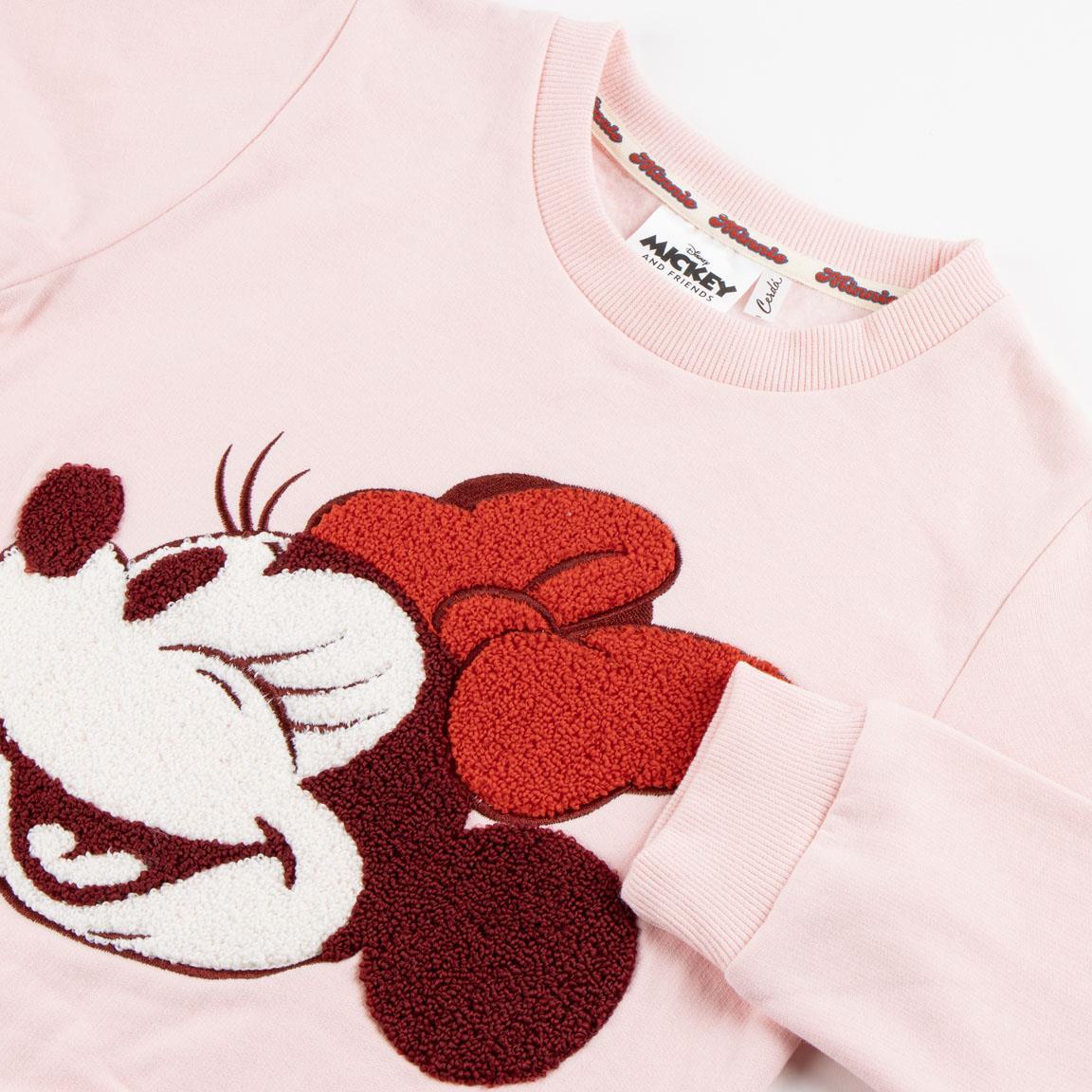 Conjunto de moletom infantil de pelúcia da Minnie Mouse, composto por blusa 3/5