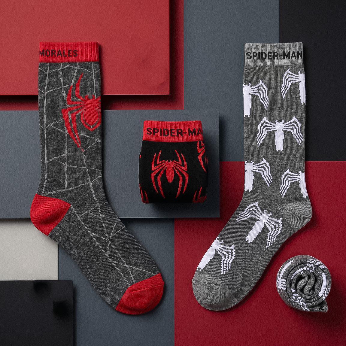 Pack de Calcetines Infantil Spiderman de Algodón Suaves Negro y Rojo 5/7