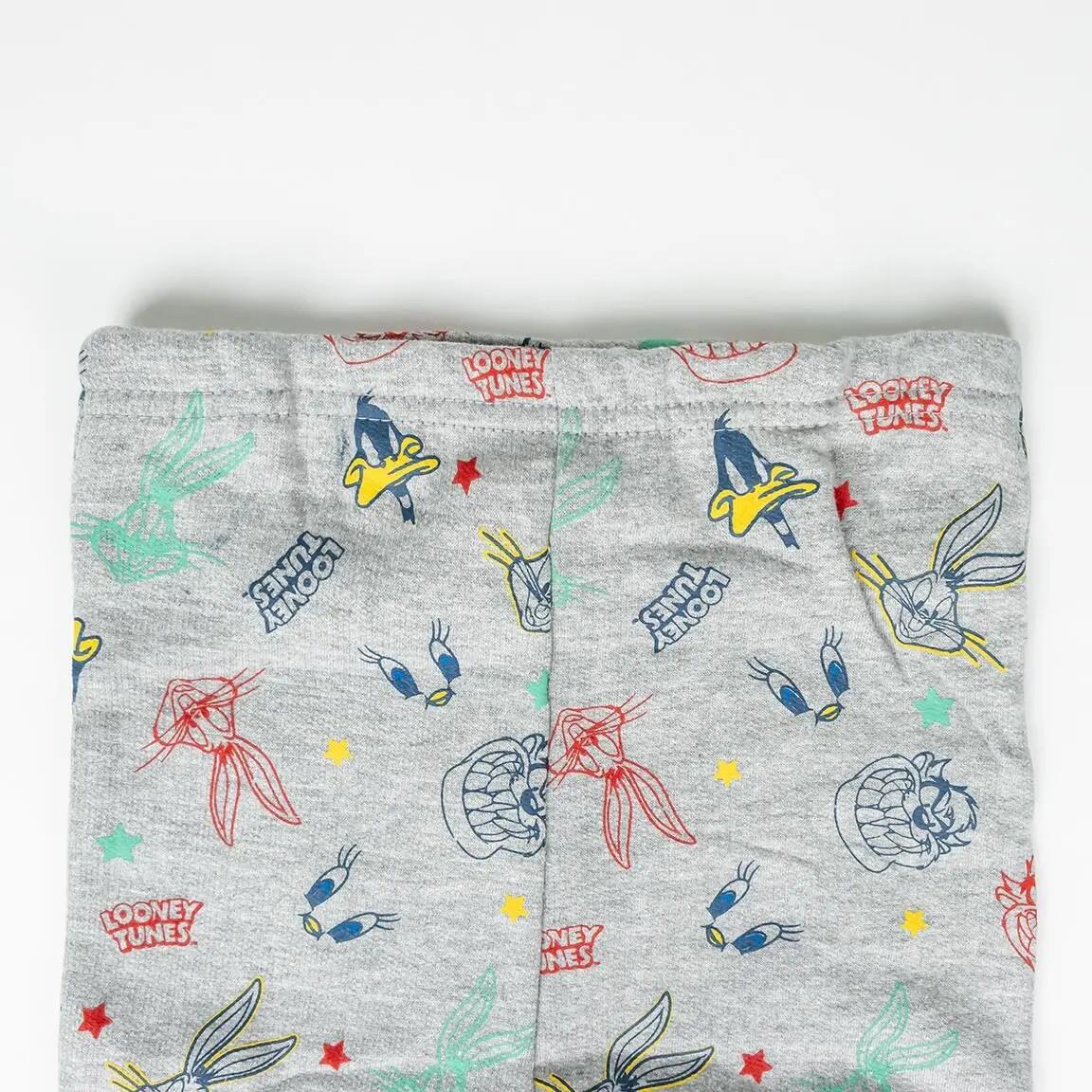 Tuta sportiva da bambino Looney Tunes a tre pezzi in cotone con fodera in pile 4/4