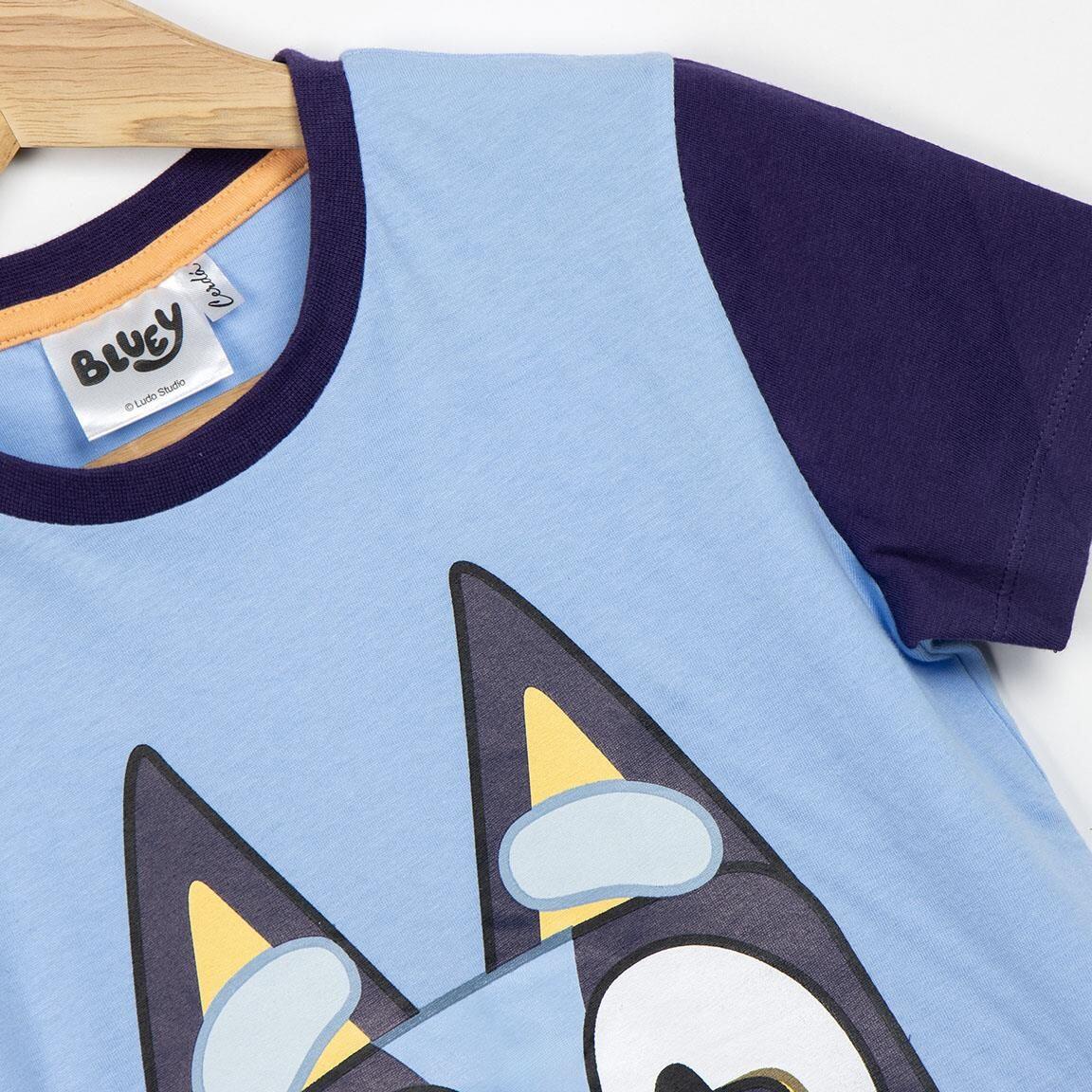 Conjunto Infantil Bluey de Dos Piezas en Algodón Azul y Marino 3/7