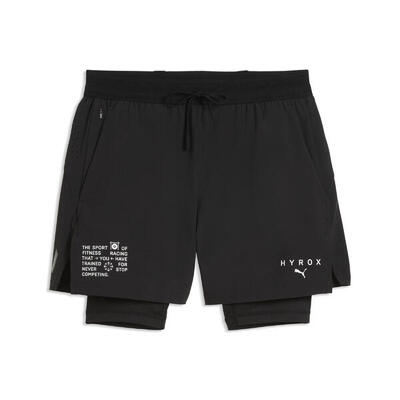 Puma x hyrox pwrmode 2-in-1 short voor heren puma