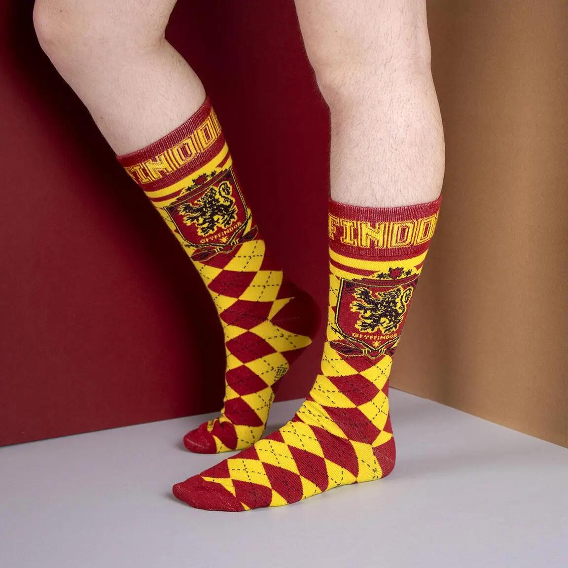 Sokken volwassenen Harry Potter Gryffindor katoen rood en geel 2/2