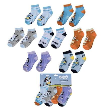Lot de chaussettes courtes multicolores en coton doux pour enfants Bluey