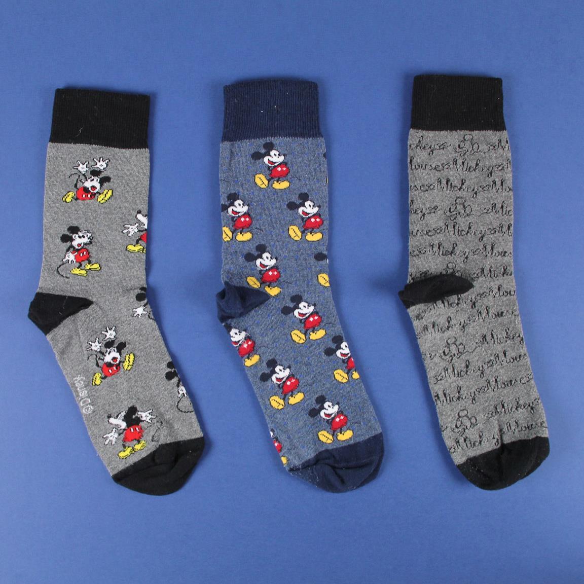 Calcetines Adultos Mickey de Algodón Suaves y Transpirables Gris Oscuro 4/4