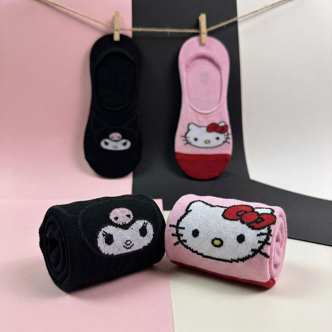 Pack de Calcetines Pinkies Adultos Hello Kitty Suaves y Transpirables Rosa 6/7