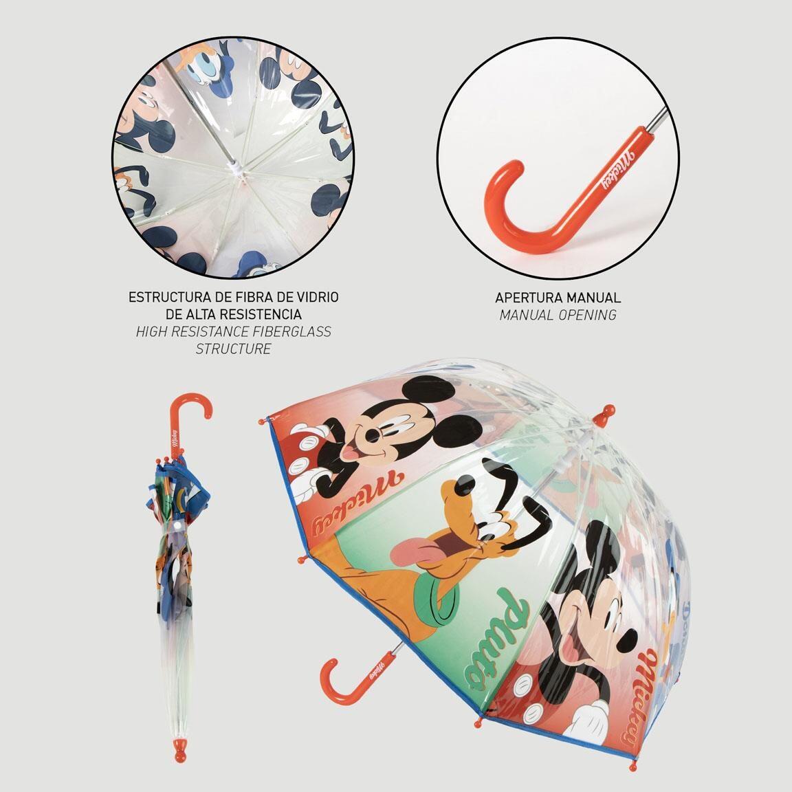 Parapluie enfant Mickey Mouse, manuel d'utilisation, transparent, multicolore 5/7