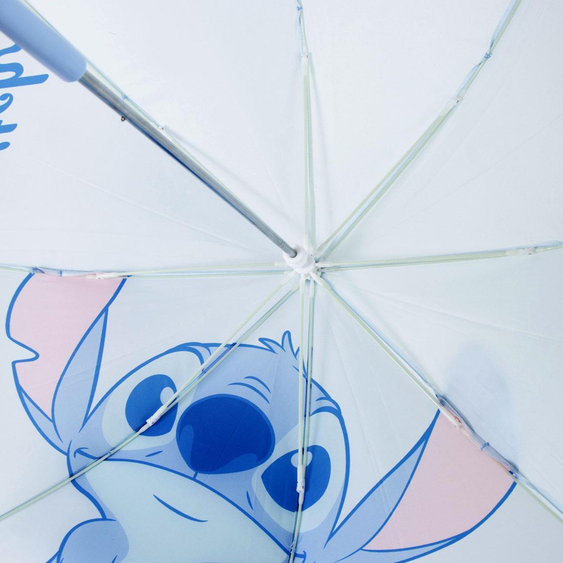 Paraguas Infantil Stitch Manual de Poliéster con Varillas de Fibra Azul 4/7