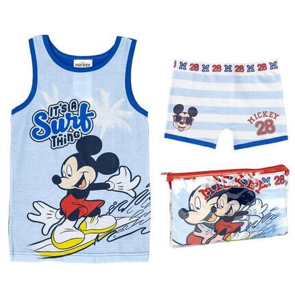 Pijama Infantil Mickey de Dos Piezas Tirantes Algodón Azul y Blanco