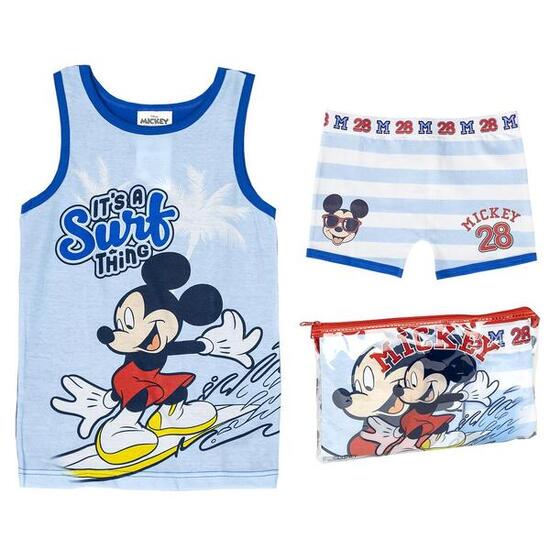 Pijama Infantil Mickey de Dos Piezas Tirantes Algodón Azul y Blanco