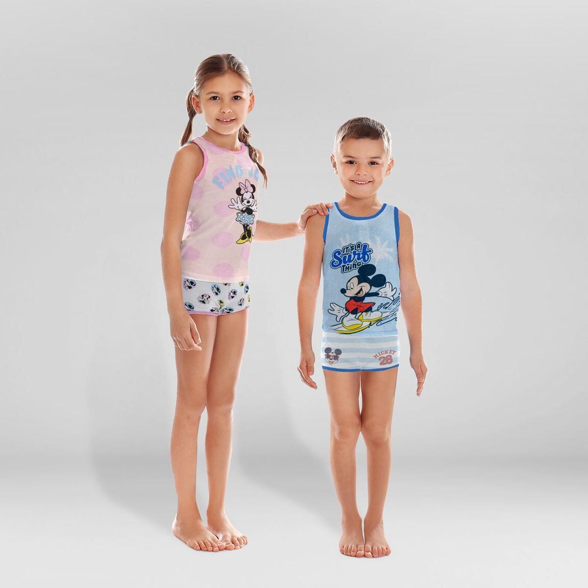 Minnie Mouse Kinder-Baumwollpyjama mit Hosenträgern und Kulturbeutel (Rosa und 5/6