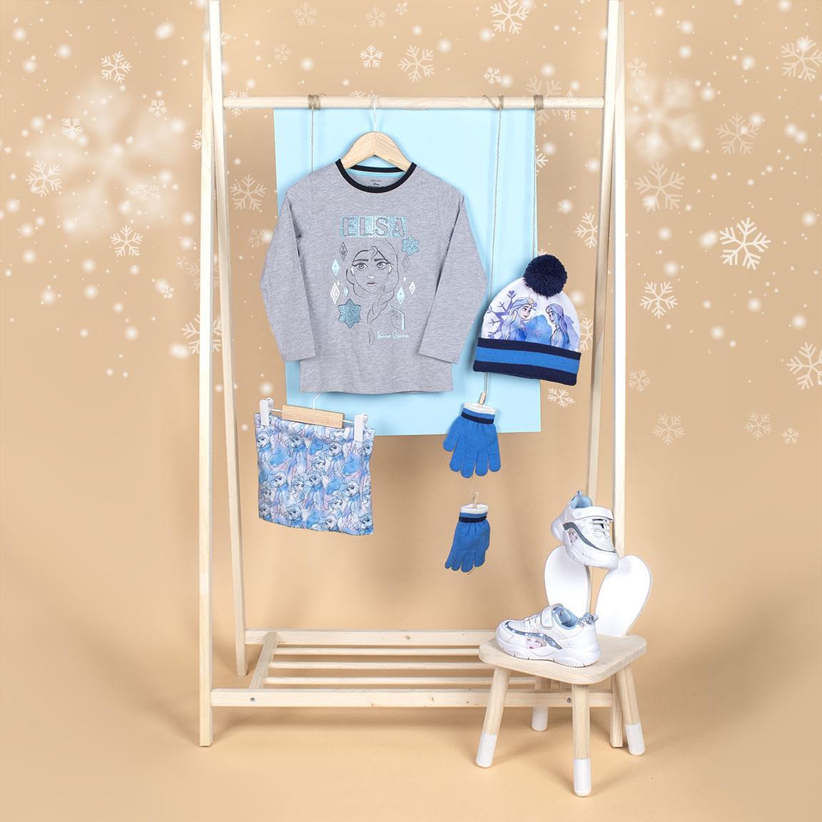 Conjunto infantil Frozen II de 3 peças: chapéu, gorro e luvas (azul) 7/7