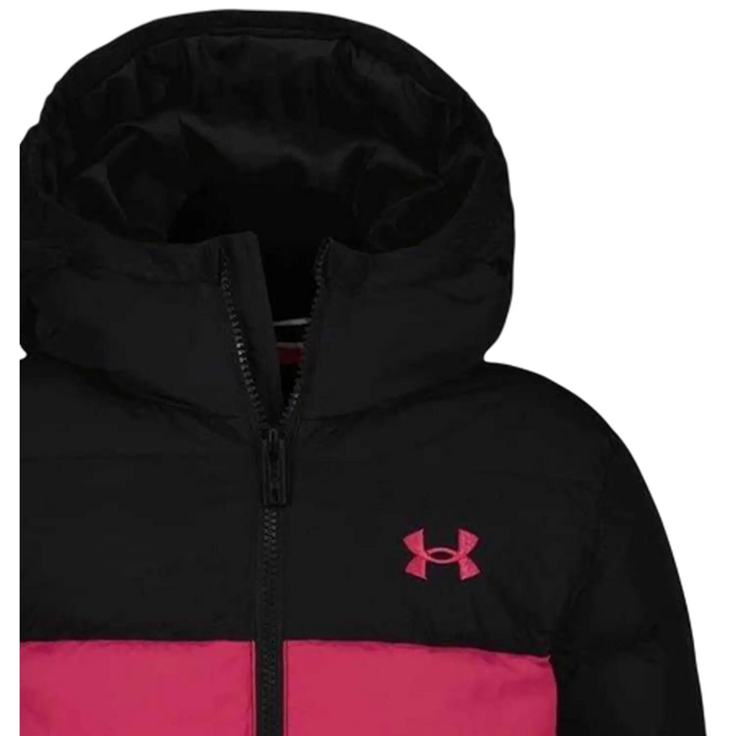 Steppjacke für , Leicht Kinder Schwarz/Pink 3/4