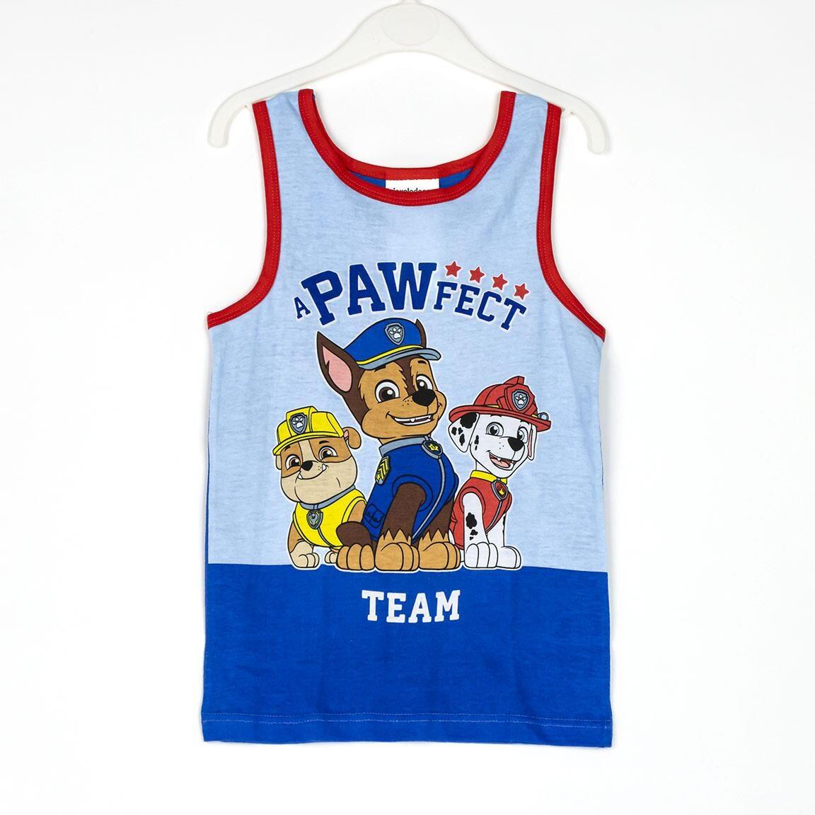 PAW Patrol Kinder-Baumwollpyjama mit Hosenträgern und Kulturbeutel – Blau 2/6