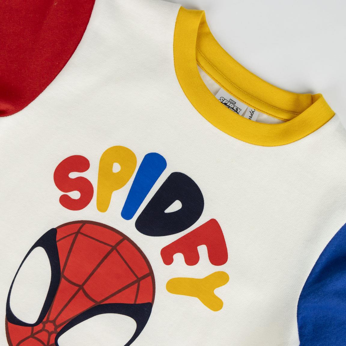 Chándal Infantil Spidey de Dos Piezas de Algodón con Felpa Azul Marino y Blanco 3/6