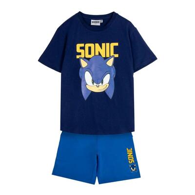 Kinderset sonic tweedelig t-shirt en korte broek blauw