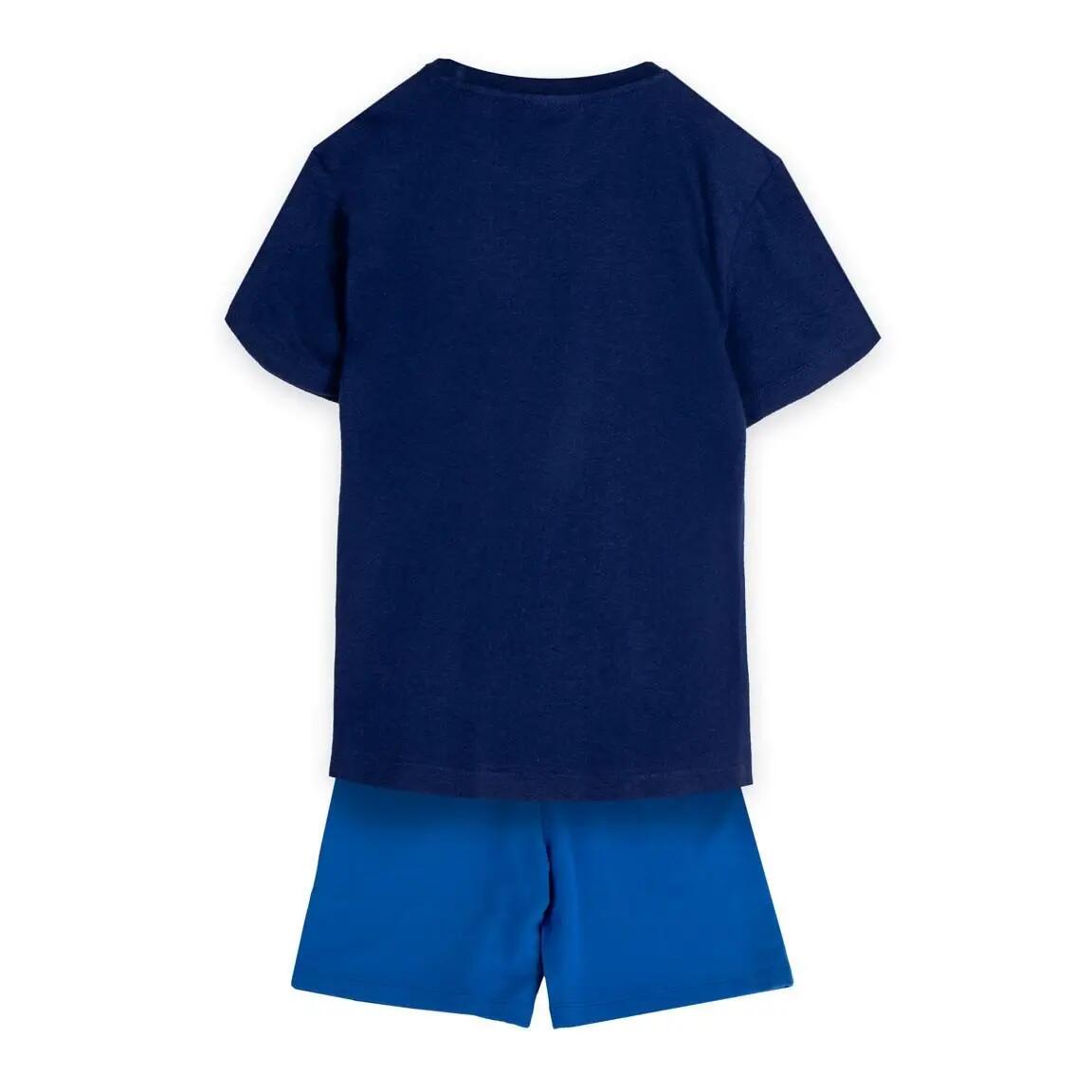 Conjunto Infantil Sonic de Dos Piezas de Algodón French Terry Azul Marino y Azul 2/4