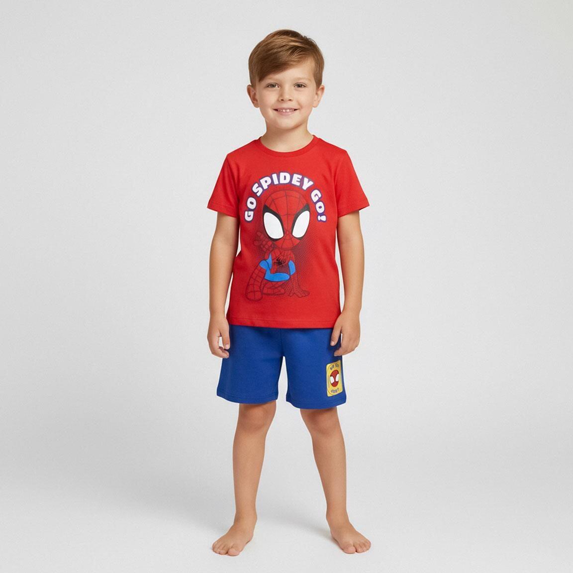 Conjunto infantil de duas peças do Homem-Aranha em algodão vermelho e azul. 5/6