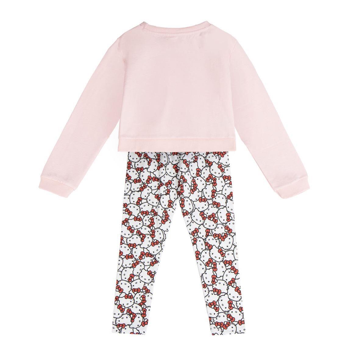 Conjunto infantil Hello Kitty de duas peças em algodão com leggings rosa. 2/4