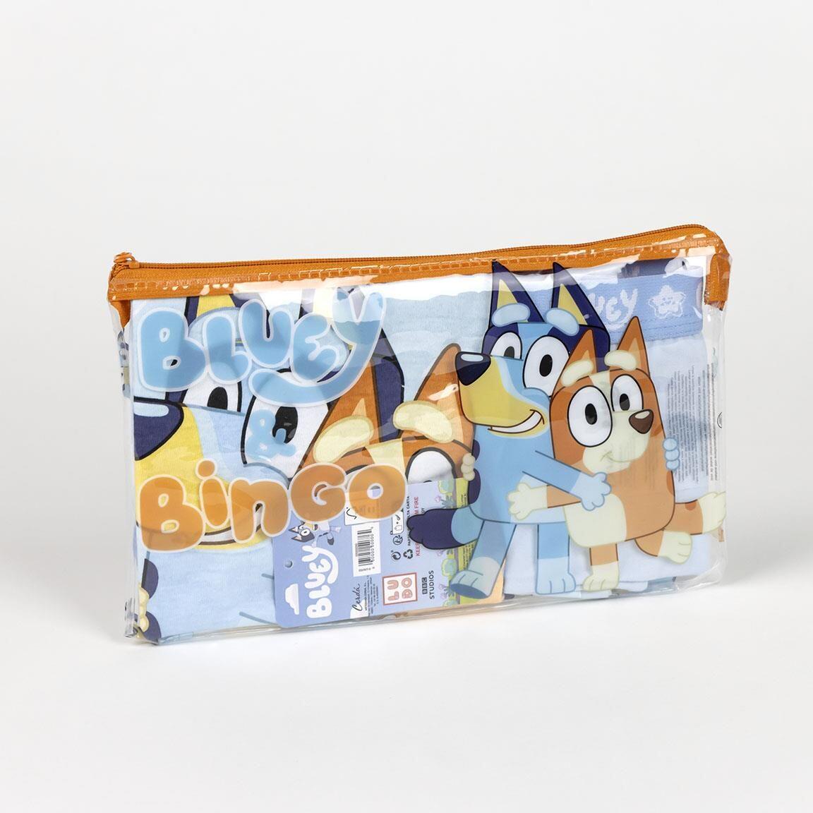 Bluey Kinder-Baumwollpyjama, zweiteilig, mit Hosenträgern und Kulturbeutel 4/6