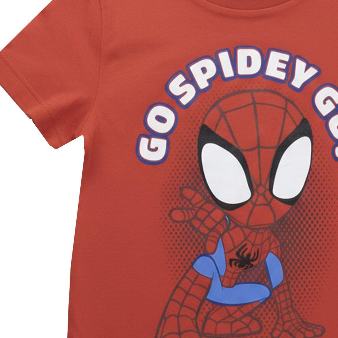 Conjunto infantil de duas peças do Homem-Aranha em algodão vermelho e azul. 3/6