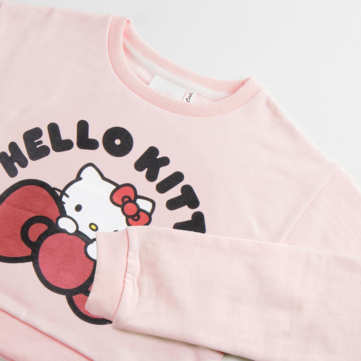 Completo due pezzi per bambini Hello Kitty, in morbido cotone, rosa 3/4