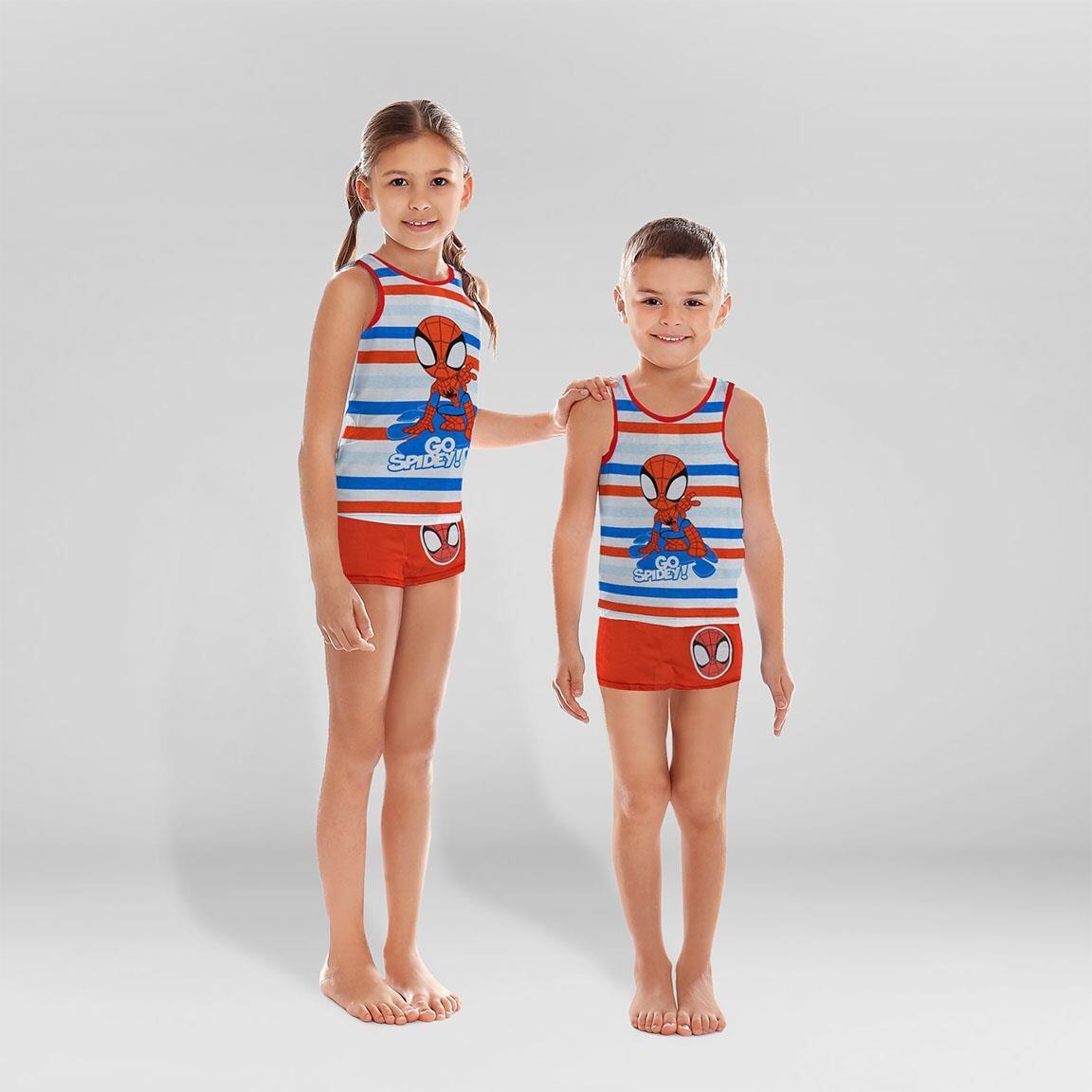 Pijama infantil de algodão de duas peças do Homem-Aranha com nécessaire 5/7