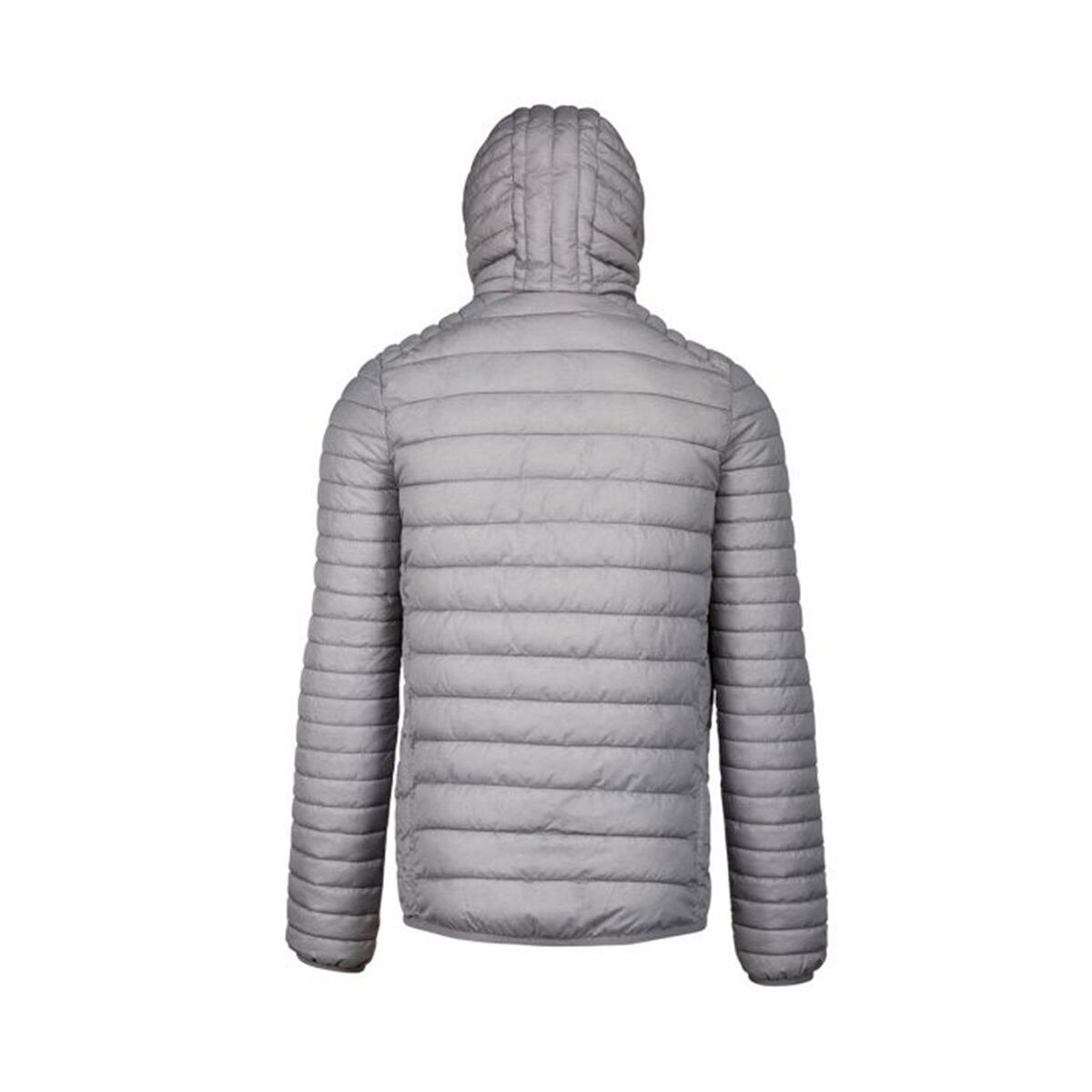 Mens Lightweight Hooded Down Jacket (Marl Silver) 2/2