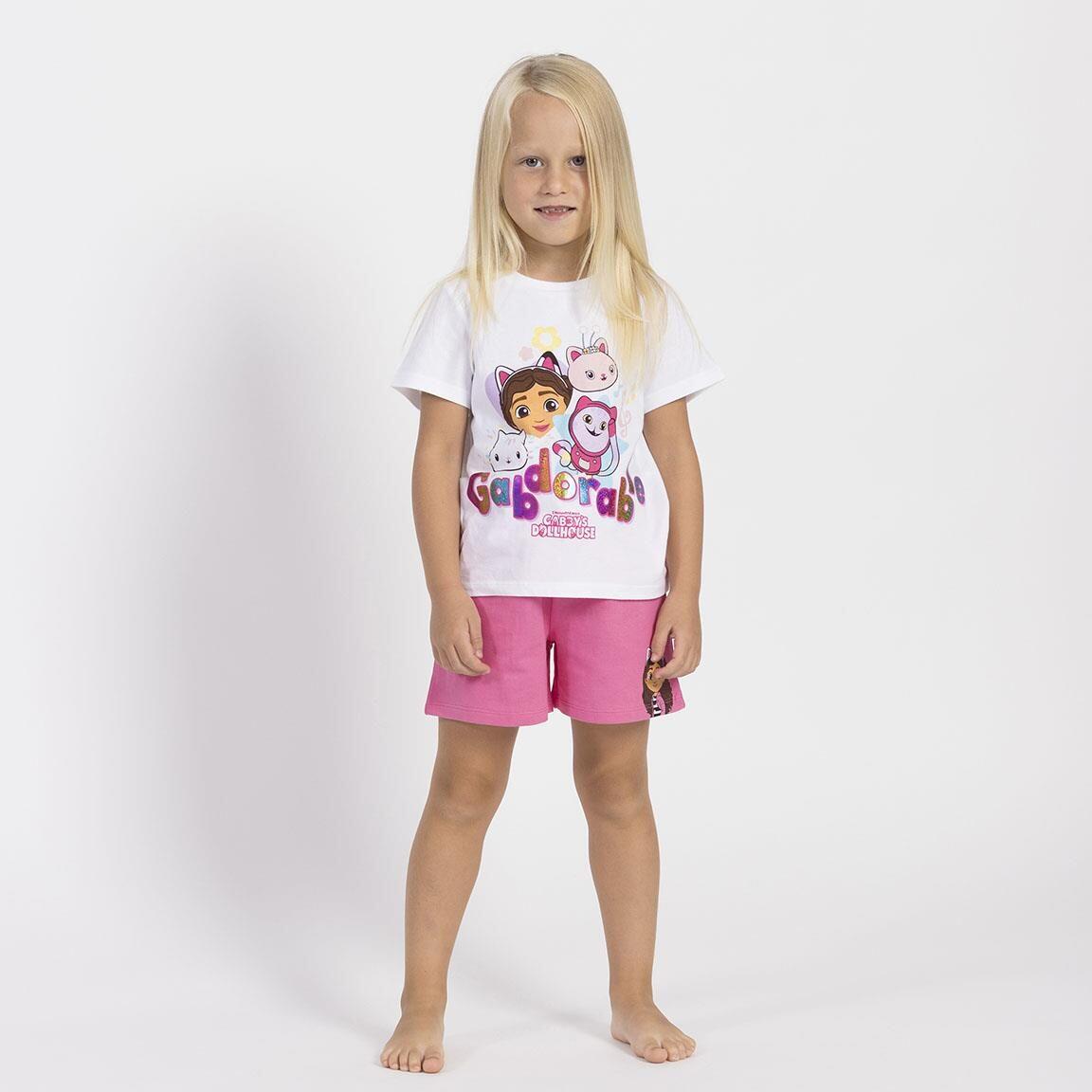 Conjunto Infantil Gabby’s Dollhouse de Dos Piezas en French Terry Blanco y Rosa 4/5