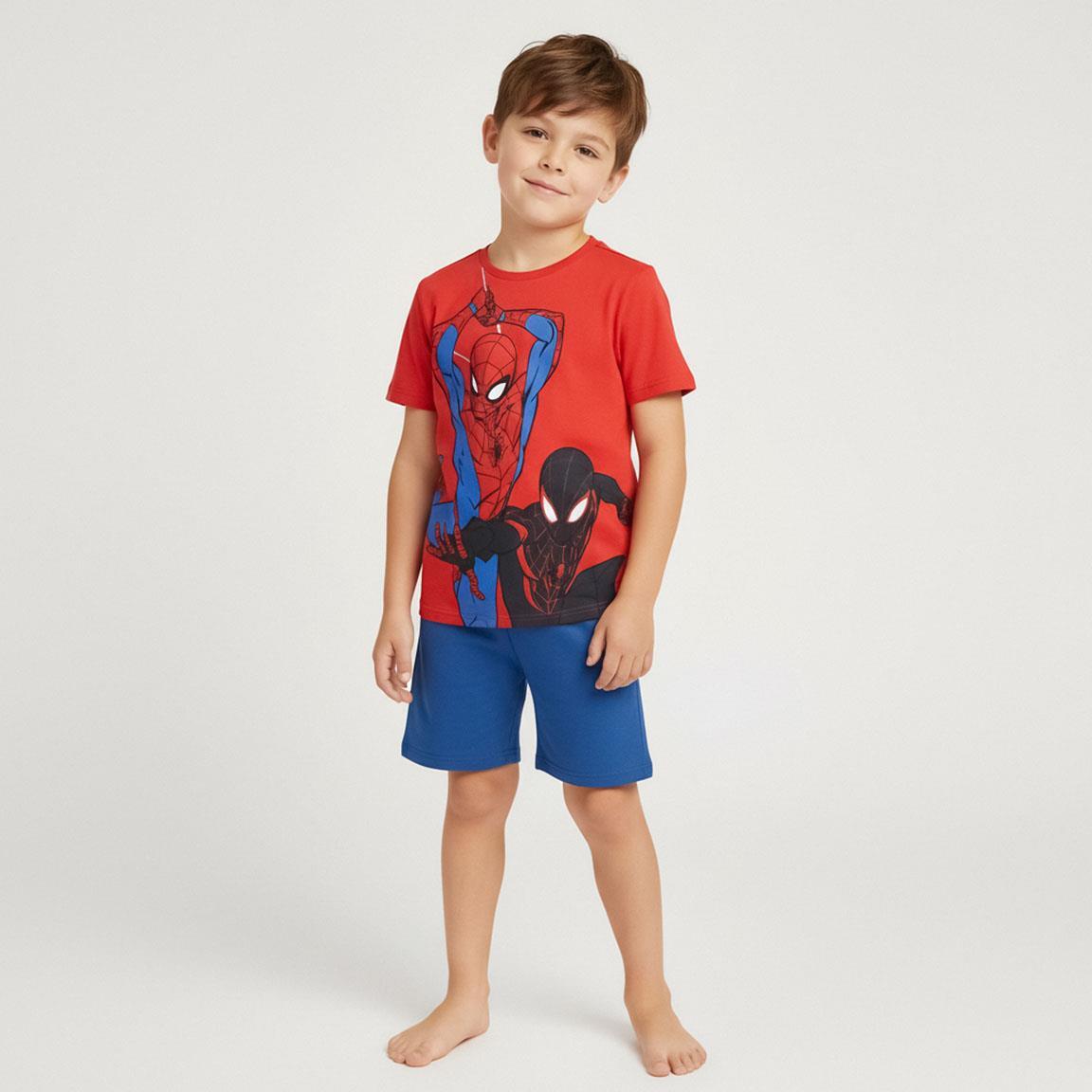 Conjunto infantil de duas peças do Homem-Aranha, algodão vermelho e azul. 7/7