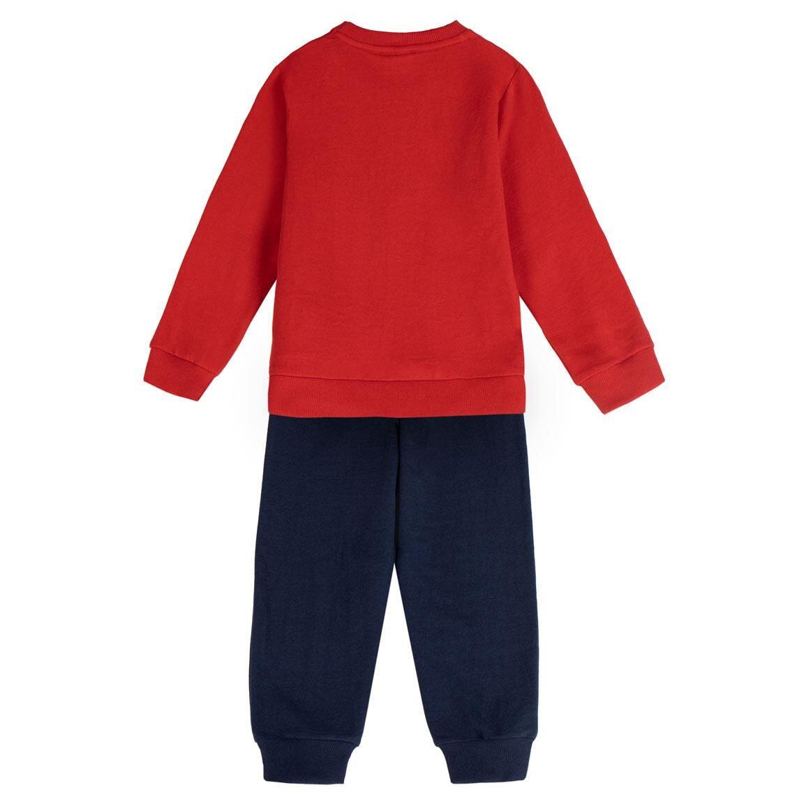 Conjunto de moletom infantil do Homem-Aranha em algodão felpudo vermelho macio. 2/5