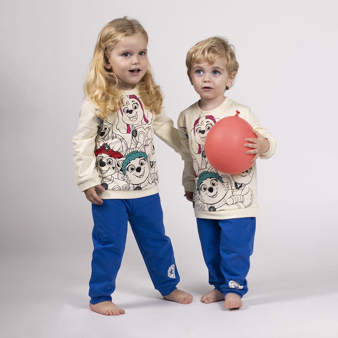 Chándal Infantil PAW Patrol de Dos Piezas con Sudadera y Pantalón Azul y Beige 7/7