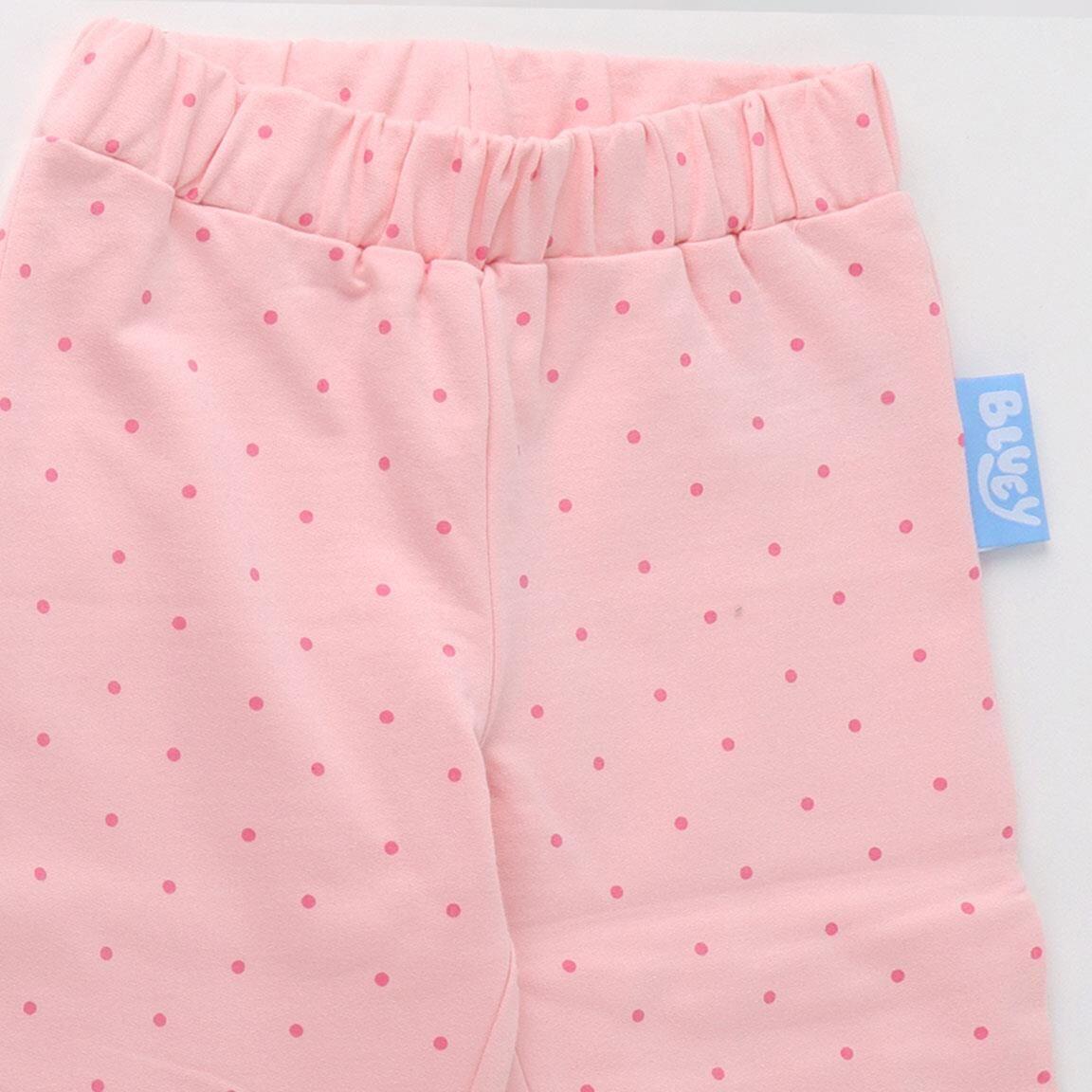 Conjunto de moletom infantil Bluey de duas peças em algodão macio rosa. 4/5