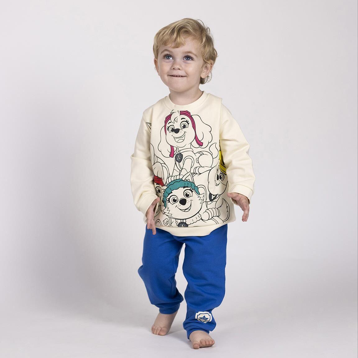 Chándal Infantil PAW Patrol de Dos Piezas con Sudadera y Pantalón Azul y Beige 4/7