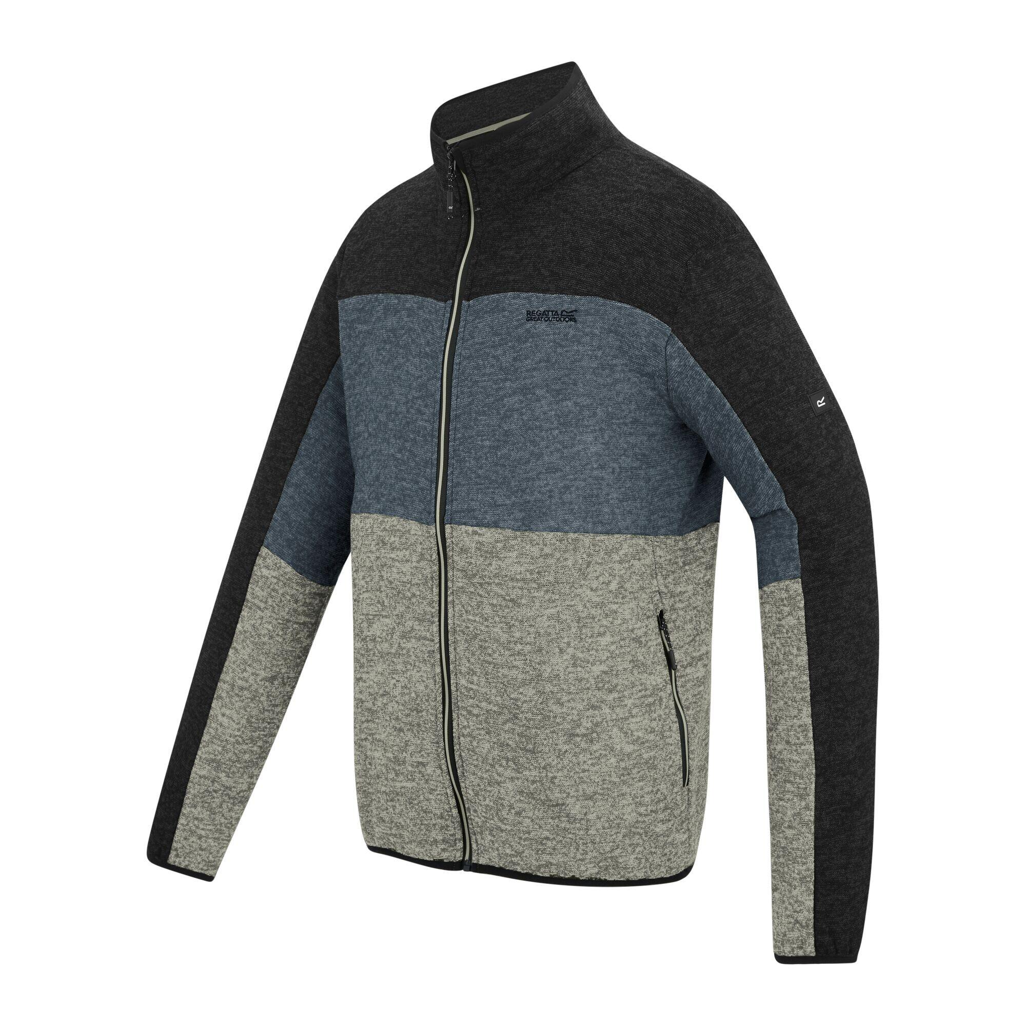Veste Polaire Motif/style Tricolore ELRAM Homme (Blanc Cassé / Gris Foncé / 4/5