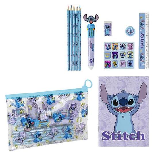 Conjunto Papelería Infantil Stitch de EVA con Accesorios Escolares Azul