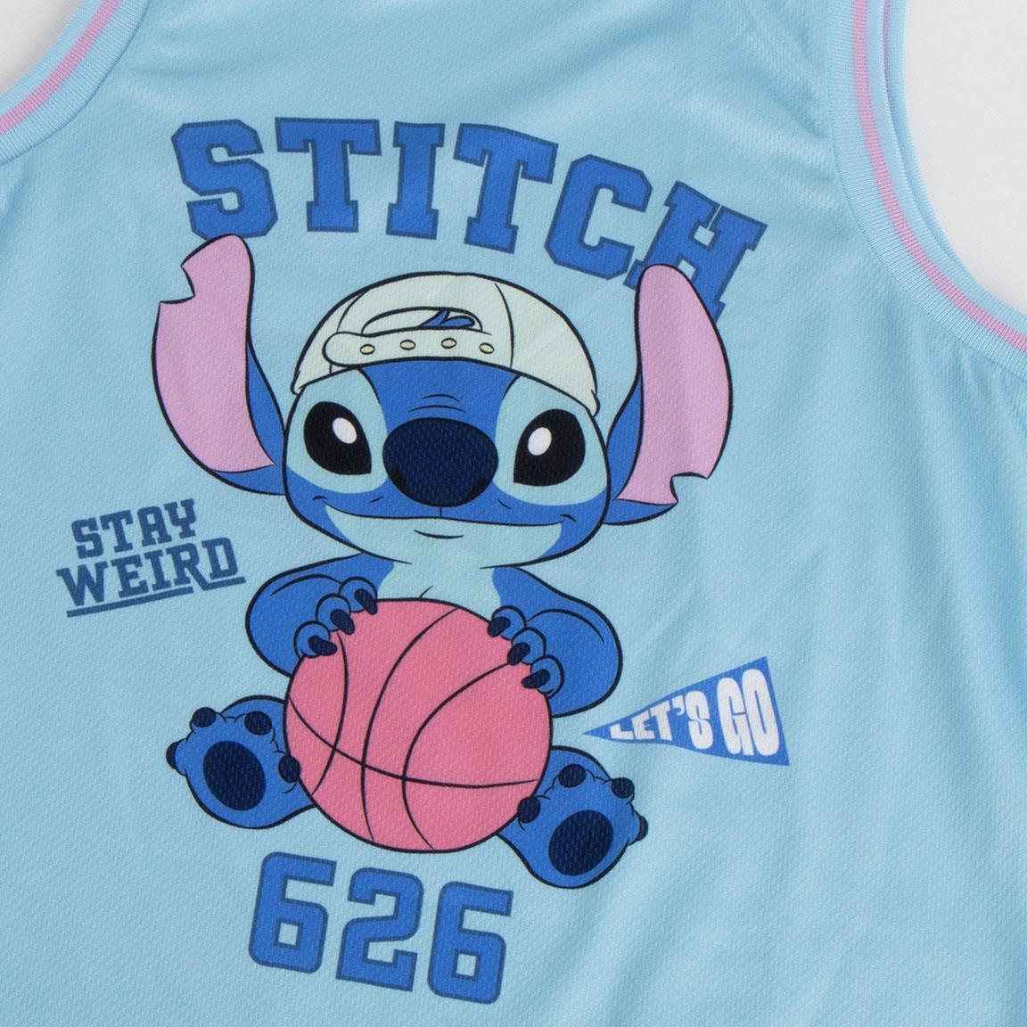 Ensemble deux pièces Stitch pour enfants, vêtements de sport en polyester bleu 3/6
