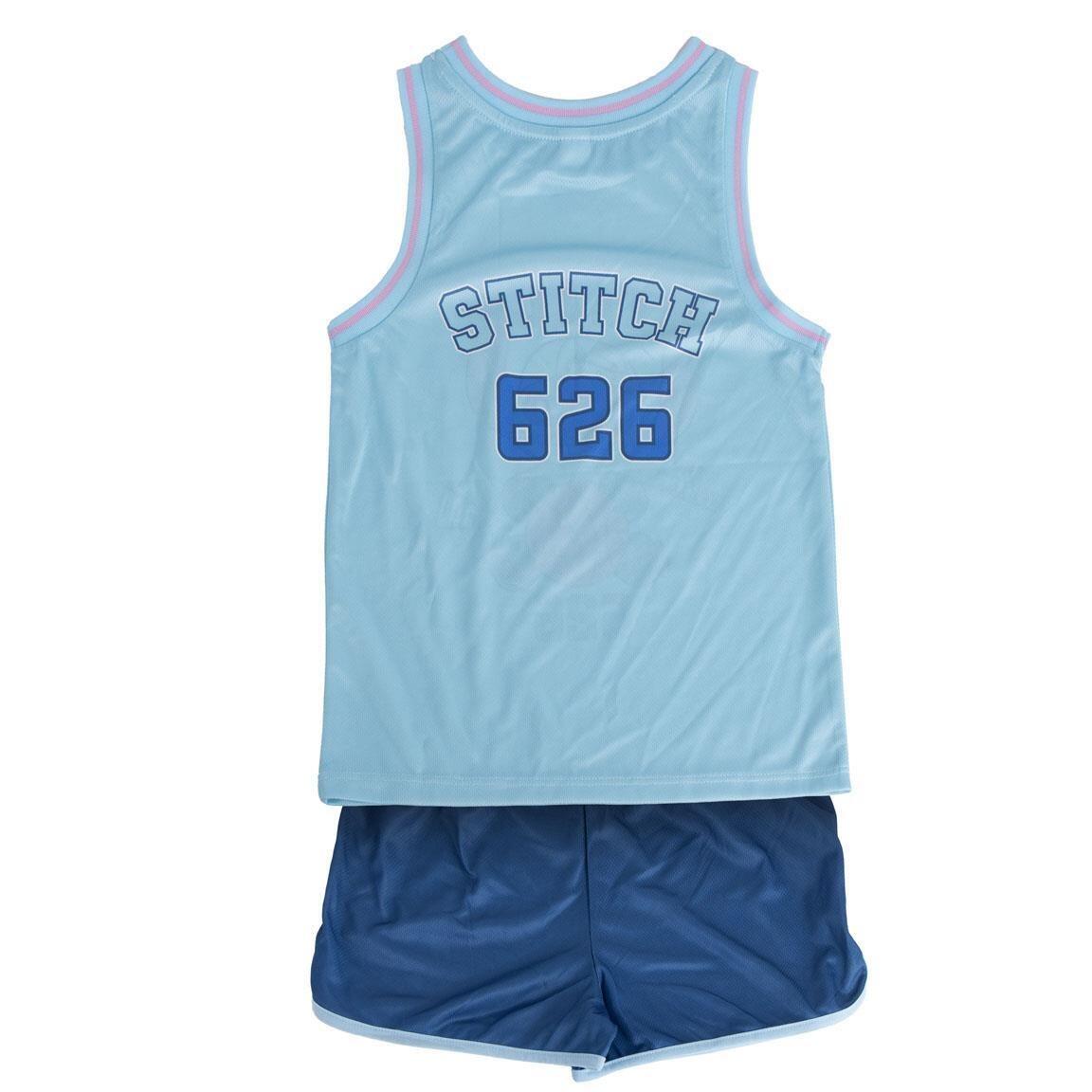 Ensemble deux pièces Stitch pour enfants, vêtements de sport en polyester bleu 2/6