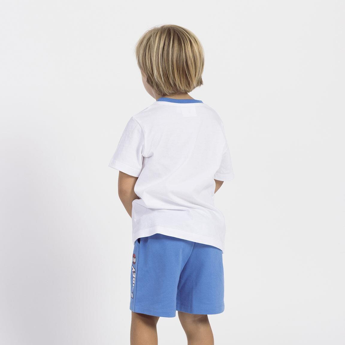 Conjunto infantil de duas peças do Homem-Aranha em algodão, branco e azul. 3/6