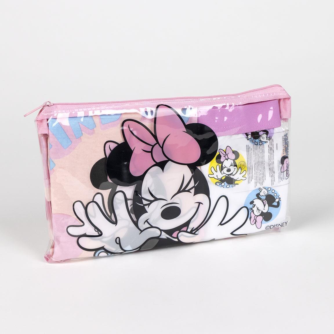 Minnie Mouse Kinder-Baumwollpyjama mit Hosenträgern und Kulturbeutel (Rosa und 4/6