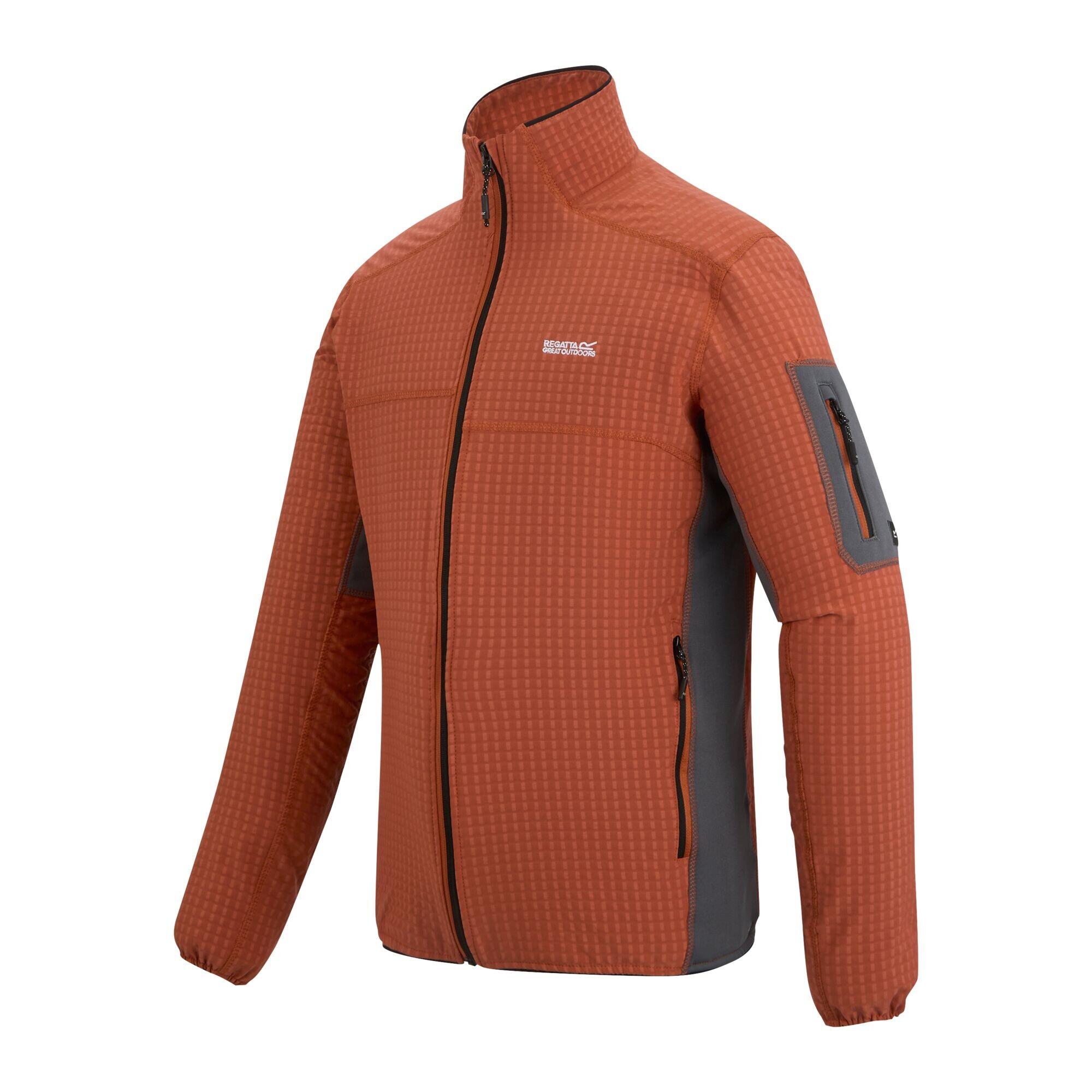 Veste Polaire Col Montant BASLINN Homme (Orange Foncé / Gris Foncé) 4/5
