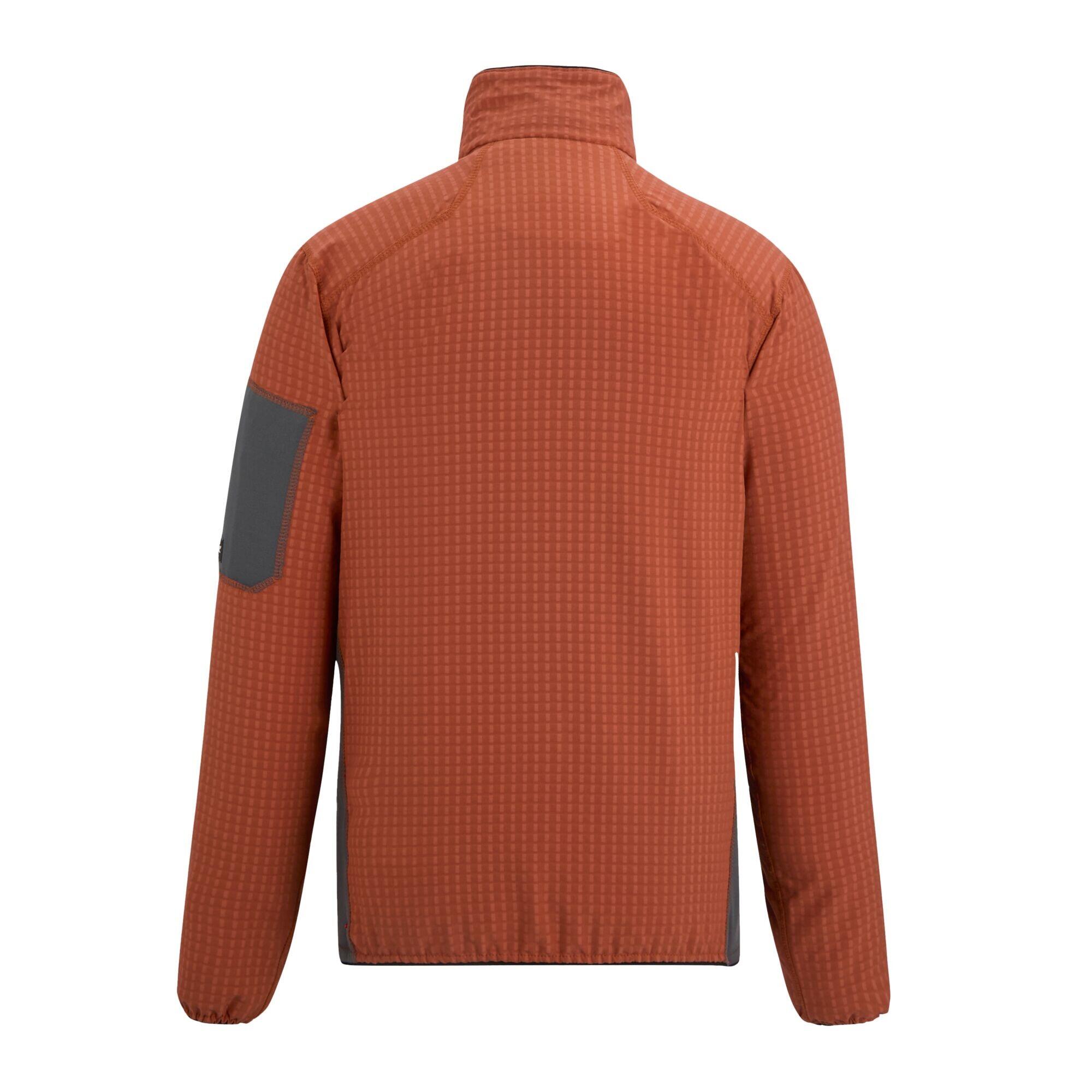 Veste Polaire Col Montant BASLINN Homme (Orange Foncé / Gris Foncé) 3/5