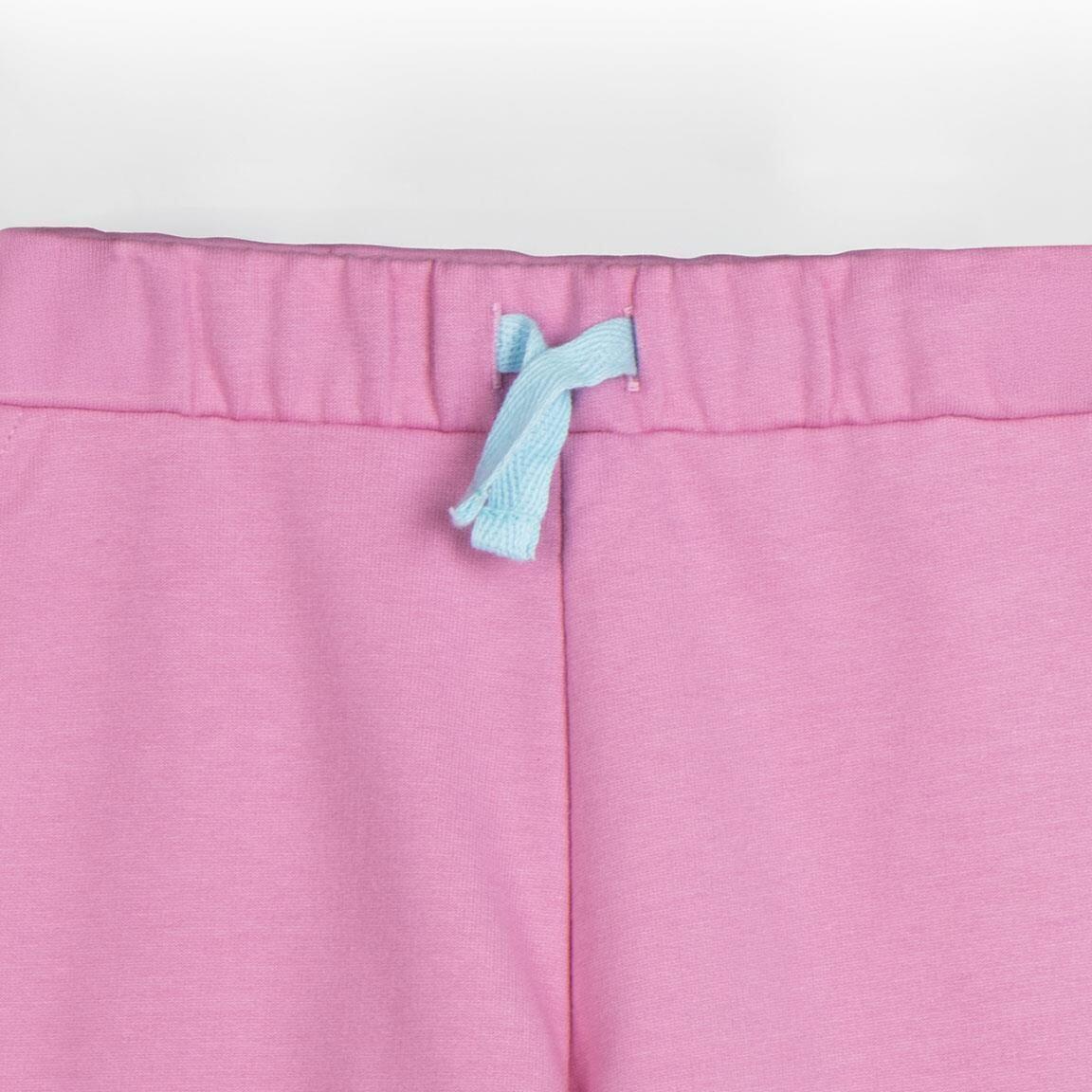 Conjunto infantil Stitch de duas peças em algodão com shorts rosa. 3/5